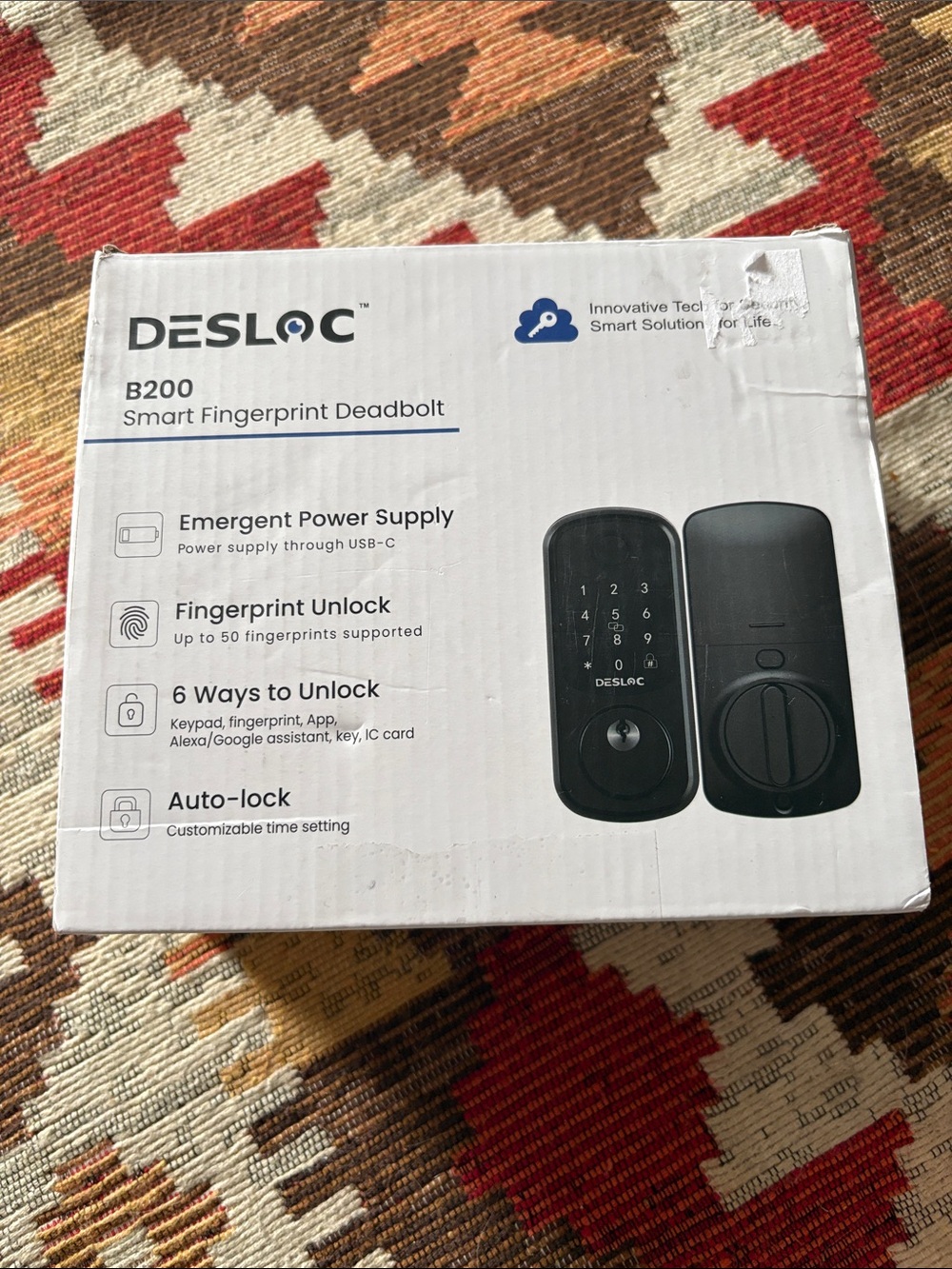 B200 Smart Fingerprint Deadbolt - Black